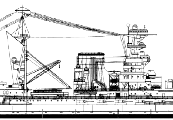 Combat ship HMS Barham 1937 [Battleship] - drawings, dimensions, pictures